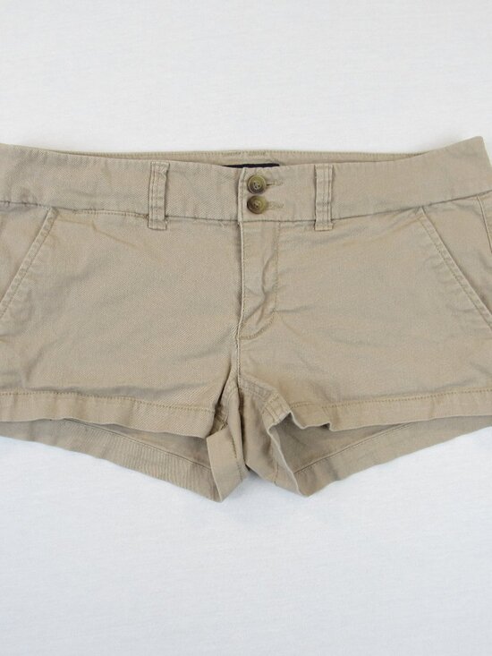 American Eagle Outfitters Pants - American Eagle Outfitters Micro Mini Shorts Junior's 6 Khaki Stretch Low Rise